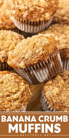 These Banana Crumb Muffins feature a cinnamon-brown sugar streusel topping on an ultra-moist muffin. Quick and easy to make, they’re great for breakfast or a light after dinner treat with a cup of coffee or tea. Oven Baked Turkey, Best Banana Muffin Recipe, Banana Crumb Cake, Fruit Oatmeal, Sweet Breakfast Recipes, Amazing Dinners, Banana Muffins Easy, Crumb Muffins, Crumb Cake Recipe