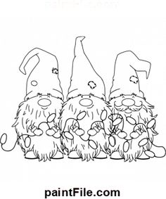 the three gnomes are standing next to each other