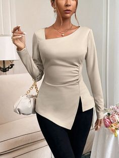 Pant And Top Outfit, Corporate Tops, Classy Tops, Long Sleeve Tops For Women, Classy Short Dresses, Classy Blouses, Modest Dresses Fashion, Corporate Dress, Chic Dress Classy