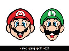 mario and luigi face with the letter l on each side, both wearing green hats