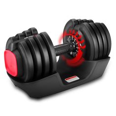 a pair of dumbbells with red lights on the front and back wheels are facing each other