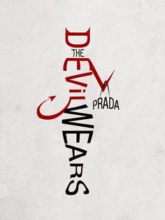 the logo for prada's upcoming album, the devilweaps is shown in red and black