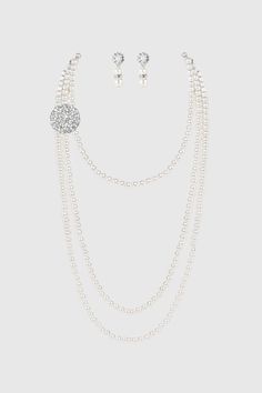 Delicate Multilayer Pearl Necklace Set | Pearl White | 1 1920 Accessories, Roaring 20s Jewelry, 20s Jewelry, 1920s Accessories, 1920s Jewelry, 1920s Headpiece, Roaring 1920s, Honeymoon Style, Bridal Pearl Necklace