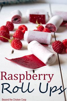 raspberry roll ups are on the table