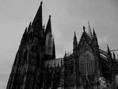 black and white photograph of the cathedral in cologne