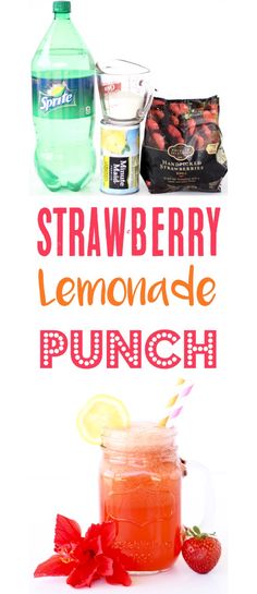 strawberry lemonade punch recipe with ingredients to make it