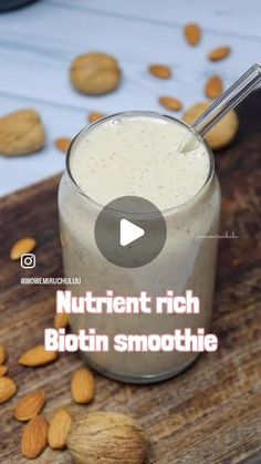 the video shows how to make nutriti rich protein smoothie with almonds