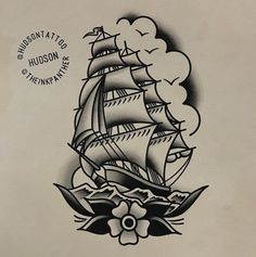 Тату значение Traditional Ship Tattoo Black, Traditional Ship Tattoo Flash, Trad Ship Tattoo, Flash Tattoo Old School Ideas, Old School Ship Tattoo Design, Traditional Tattoos Ship, Traditional Ship Tattoo Design, Traditional Tattoo Ship, Old School Black Tattoo