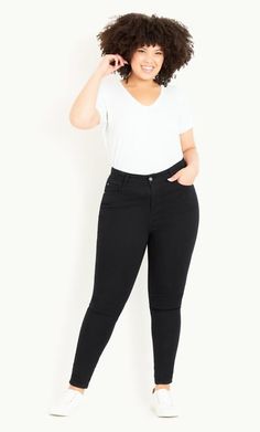 Shop EVANS Curve Fit Black Skinny Jeans at Yours Clothing. Discover women’s plus size clothing in sizes 10-36 with fast delivery. Party Dress Sale, Black Curves, Curve Fashion, Leggings Sale, Tankini Swimsuits, Mini Dresses Summer, High Waisted Trousers, Black Skinnies, Bra Lingerie