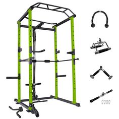 an image of a gym equipment set up for use on white background with additional attachments