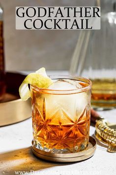 The Godfather Cocktail is a 2-ingredient, easy-to-make drink, that is sophisticated and complex in flavor. It is an ideal beverage to serve with dessert or as nightcap, but can also be enjoyed for cocktail hour or during holiday gatherings, as well. Godfather Cocktail, Amaretto Sour Cocktail, Strong Cocktails, Sour Cocktail, Easy Holiday Recipes, Easy Drink Recipes, Cooked Apples