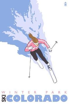 a woman skiing down a snow covered slope with the words snowbird utah written on it