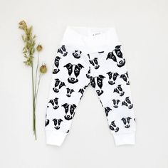 Jack Russell Terrier Baby Leggings, Organic Cotton Baby Pants, JRT Gifts, Monochrome Baby Clothes, Newborn Leggings, Eco Friendly Baby by MONOFACESoCHILDREN on Etsy