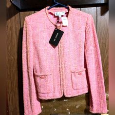 Nwt St John Collection Pink Tweed Suit Size 8 More Photos Ro Come Elle Woods Legally Blonde Vibes Classic Vintage Jacket & Skirt Set Like An Item But Not The Price? Send Me An Offer Buy With Confidence, I Am A 5 Star Seller, Poshmark Level Ii Ambassador With Many Happy Customers All Items Are From My Personal Closet, New With Tags Or Like New & Well Cared For Look For Closet Clear Out Days Bundle 2 Or More Items For Best Deals And Discounts To Save Not On Poshmark? Use My Code: Marleymaggiemae T Designer Pink Blazer For Workwear, Designer Pink Blazer For Work, Designer Tailored Pink Blazer, Pink Fitted Tweed Jacket For Formal Occasions, Fitted Pink Tweed Jacket For Formal Occasions, Tailored Pink Wool Blazer, Pink Wool Tweed Jacket For Spring, Pink Wool Tweed Jacket For Fall, Spring Pink Wool Tweed Jacket