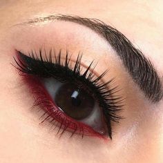 Red Waterline, Machiaj Smokey Eyes, Teknik Makeup, Halloweenský Makeup, Hadiah Diy, Swag Makeup, Smink Inspiration, Emo Makeup, Eye Makeup Designs