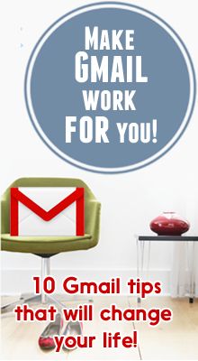 an advertisement with the words make email work for you, and a chair in front of it