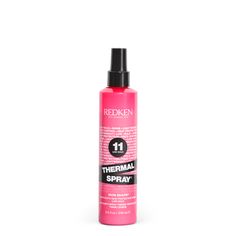 Redken's Thermal Spray 11 Low Hold is a thermal setting mist that provides clean, lightweight hold and heat protection for up to 450 degrees while adding shine and frizz control. Formulated with cranberry seed oil and ceramides, Redken's Heat Restyling Technology features a unique formula that protects the hair cuticle from damage and allows you to change your style between washes by applying heat to reactivate the formula. BENEFITS • 450-degree heat protection • Boosts shine • Adds clean-feelin Heat Protection For Hair, Heat Protection Spray, Setting Mist, Hair Cuticle, Protection Spray, Spray Hair, Thermal Heat, Shine Spray, Styling Iron