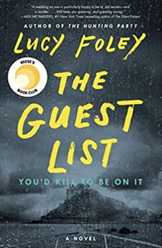 the book cover for lucy folly's the guest list, which is written in