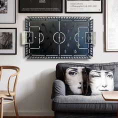 game-archtwain-Soccer Cave - Football Game Board-home office decorations Soccer Gallery Wall, Games Room Wall Art, Soccer Interior Design, Soccer Man Cave, Wall Games For Game Room, Man Cave Tv Wall, Wall Games, Soccer Decor, Wall Art Man Cave