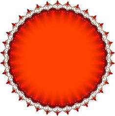 an orange and white circular frame with stars