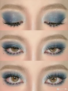 Sea Eye Makeup, Makeup Tuts, Soft Eye Makeup, Blue Makeup Looks, Makeup Books, Face Art Makeup, Eye Makeup Techniques