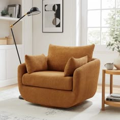 a living room scene with focus on the chair