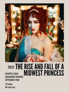 a poster for the rise and fall of a midwivest princess with an image of a woman in blue dress