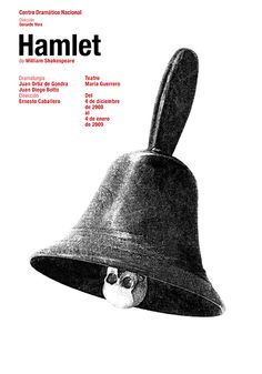 the poster for hamlet shows a bell with an animal's head sticking out of it