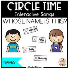 a poster with the words circle time and whose name is this?