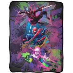 spider - man and the amazing spider - man fleece throw blanket, multicolored