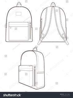 Backpack Vector, Backpack Illustration, Backpack Design, Illustration Flat, Flat Sketches, Vector Sketch, Illustration Sketches, Cheat Sheets, Designer Backpacks