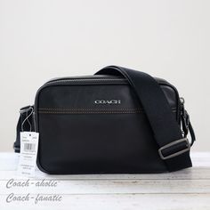 Nwt Coach C4148 Smooth Calf Leather Graham Crossbody In Black Details Smooth Calf Leather Inside Multifunction Pockets Double Zip Closure, Fabric Lining Outside Slip Pocket Adjustable Strap With 25" Drop For Shoulder Or Crossbody Wear 9" (L) X 5 3/4" (H) X 2 3/4" (W) In Smoke Free Home!! All Items Are Guaranteed 100% Authentic And Brand New ! Coach Crossbody Bag Men, Coach Crossbody, Messenger Bag Men, Coach Crossbody Bag, Coach Bags, 4 H, Calf Leather, Black Gray, Black Color