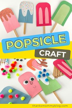 popsicle craft for kids with the title popsicle craft overlayed on top