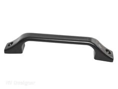 a black handle on a white background