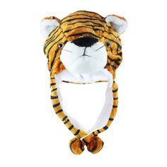 PRICES MAY VARY. ONE SIZE FITS MOST - Hat is elastic so it can easily stretch to fit nearly any size head without feeling tight. MITTENS ATTACHED TO KEEP HANDS WARM - Attached is 2 dangling flaps designed to help keep ears warm. SUPER SOFT MATERIAL - Made of a deep luxurious plush fabric for maximum comfort. MORE THAN JUST A HAT - Cute tiger plush hat can also be used as a scarf thanks to the 2 flaps attached. Made out 100% polyester. Fun and Warmth All Winter Long! Stay warm while looking great Warm Winter Fashion, Ski Hat, Winter Shorts, Pet Tiger, Bunny Hat, Cute Tigers, Animal Hats, Circus Theme, Ski Hats