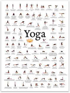 the yoga poster is shown in orange and black