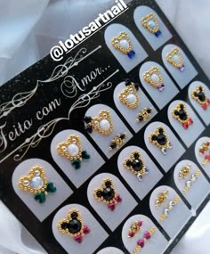 Rhinestones Placement, Stone Nail Art, 3d Nail Designs, Beauty Nails Design, Nail Art Disney, Swarovski Nails