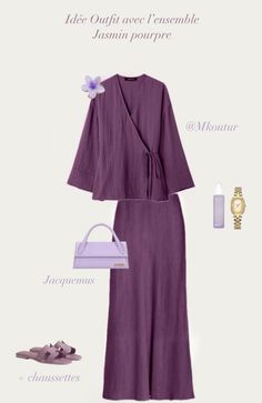 Kimono Hijab, Stylish Outfits Casual, Stile Hijab, Modesty Outfits, Muslim Outfits Casual, Modest Summer Outfits, Fashion Top Outfits, Mauve Purple