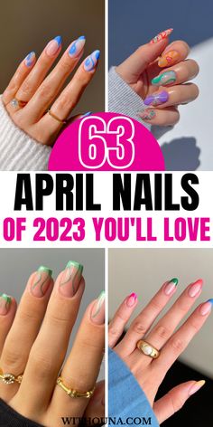 63 Insanely Cute April Nails of 2023 You Will Love and Want to Try April Showers Nails, April Acrylic Nails, April Nails Ideas 2023, Nails April 2023, April Nails Ideas Easter, Nail Designs April, Cute April Nails, April Nail Colors, Spring Nail Colors 2023