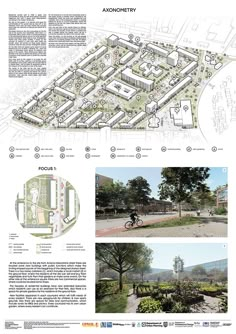 an architectural diagram shows the various areas that are present in this area, including trees and buildings