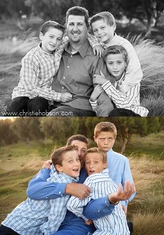 the same family is posing for a photo