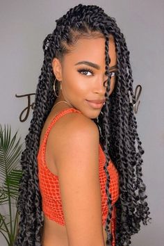 Classy Knotless Braid Styles, Black Women In Braids, Singalese Twist Hairstyles Braids, Summer Braids For Black Women, Boho Passion Twists, Mini Passion Twists, Passion Twists Hairstyle, Cuban Twist Hair, Spring Twist Hair