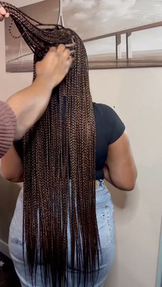 FLAT BOXBRAIDS 🥰🥰🤩🤩 Hair:BEAUTYBYINNES Colours:4,30 #bonestraight... | braids | TikTok Dark Brown Knotless Box Braids, Colour 4 Braids, Chocolate Brown Knotless Braids, Braid Colours For Dark Skin, 1b/30 Braids, Dark Brown Braids For Black Women, Colour 33 Braids, Dark Brown Knotless Braids, Brown Braids On Dark Skin