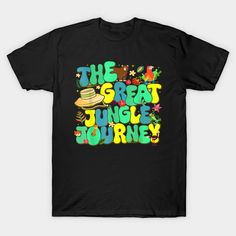 the great jungle journey t - shirt designed for kids and adults with an animal theme