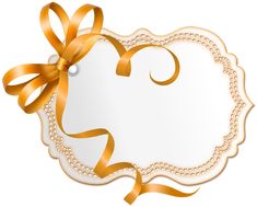 a gold ribbon and bow on a white background with a place for the text or image