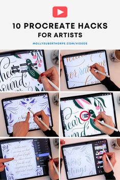 the steps to create hand lettering on an ipad