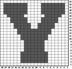 a cross stitch pattern with the number four in white and black, as well as numbers