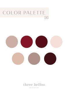 the color palette for three helios is shown in shades of red, brown and beige