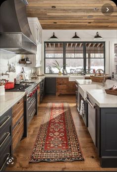 the kitchen is clean and ready to be used as a dining room or family room