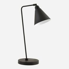 a black lamp on a white background